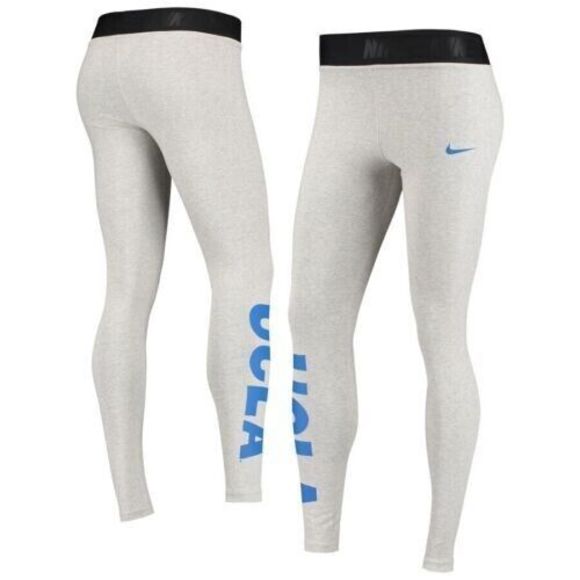 Nike DM1539 Womens Sz L Gray Heather UCLA Bruins High-Waisted Tri-Blend Leggings - Picture 1 of 8